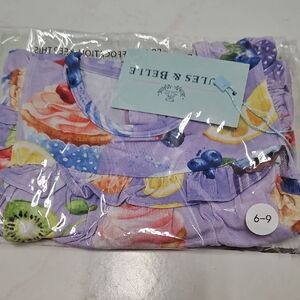 Jules and Belle fruit top and shorts 6-9 month